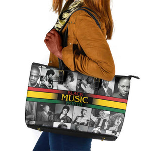 Black Music Month Legends Tribute Leather Tote Bag