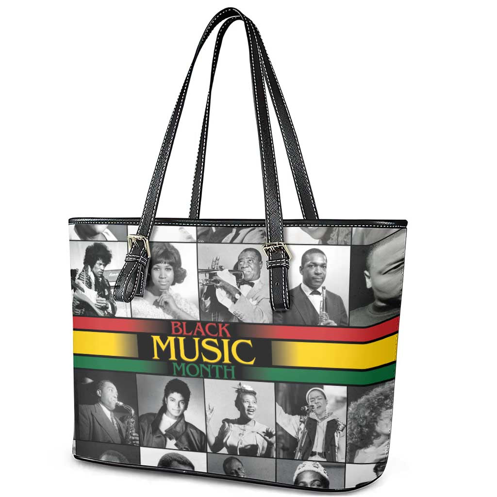Black Music Month Legends Tribute Leather Tote Bag