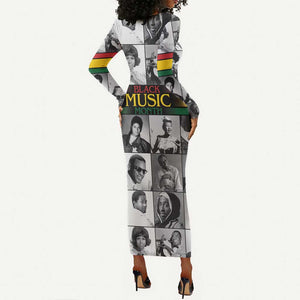Black Music Month Legends Tribute Long Sleeve Bodycon Dress