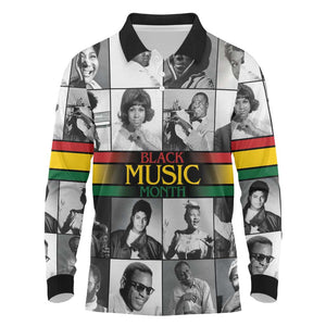 Black Music Month Legends Tribute Long Sleeve Polo Shirt