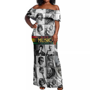 Black Music Month Legends Tribute Off Shoulder Maxi Dress