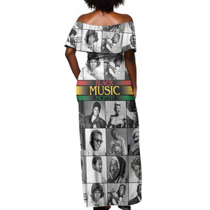 Black Music Month Legends Tribute Off Shoulder Maxi Dress