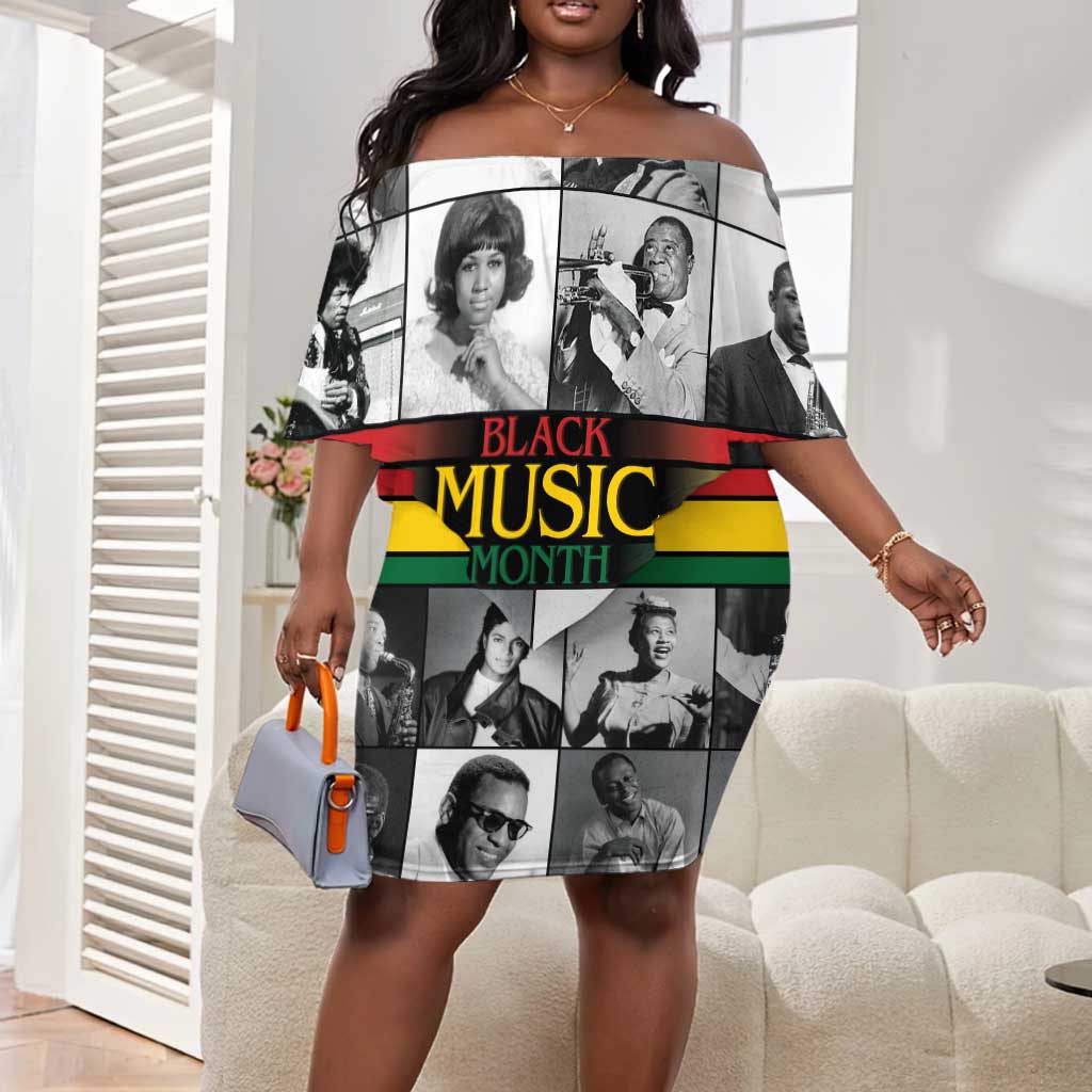 Black Music Month Legends Tribute Off Shoulder Short Dress