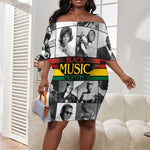 Black Music Month Legends Tribute Off Shoulder Short Dress