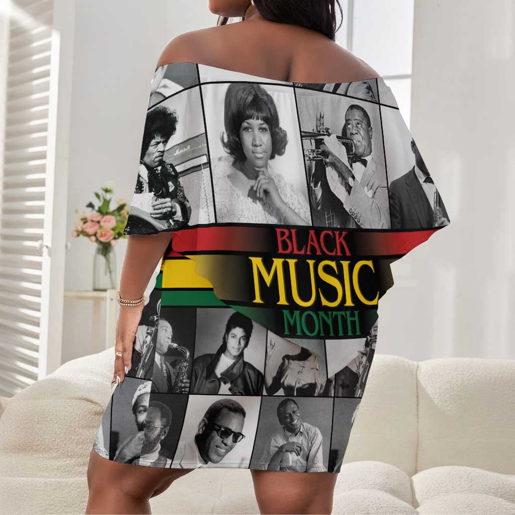 Black Music Month Legends Tribute Off Shoulder Short Dress