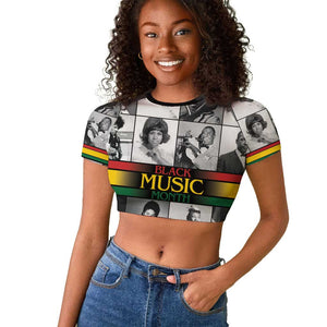 Black Music Month Legends Tribute Raglan Cropped T shirt
