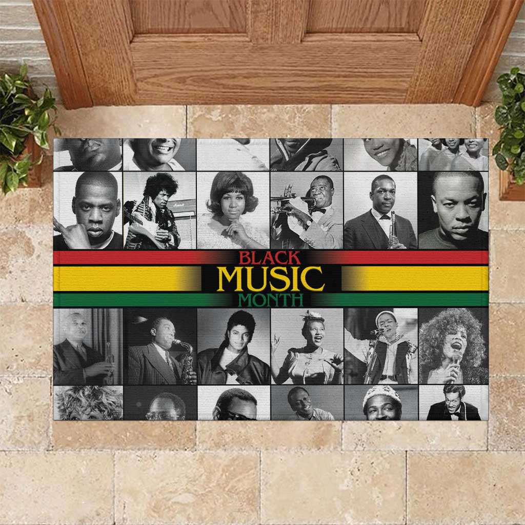 Black Music Month Legends Tribute Rubber Doormat