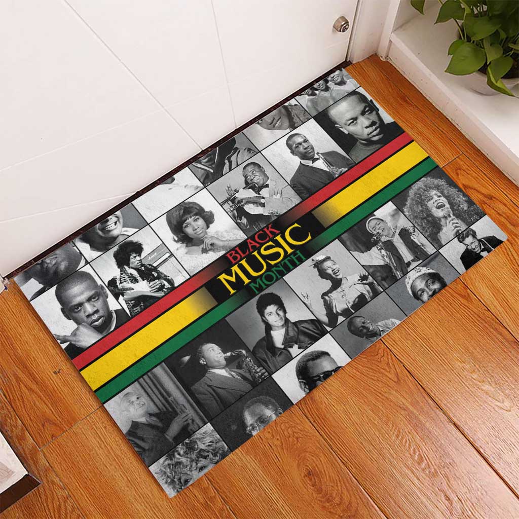 Black Music Month Legends Tribute Rubber Doormat