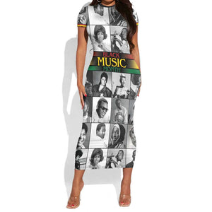 Black Music Month Legends Tribute Short Sleeve Bodycon Dress