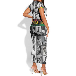 Black Music Month Legends Tribute Short Sleeve Bodycon Dress
