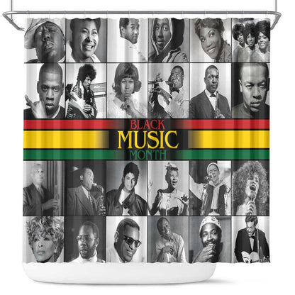 Black Music Month Legends Tribute Shower Curtain