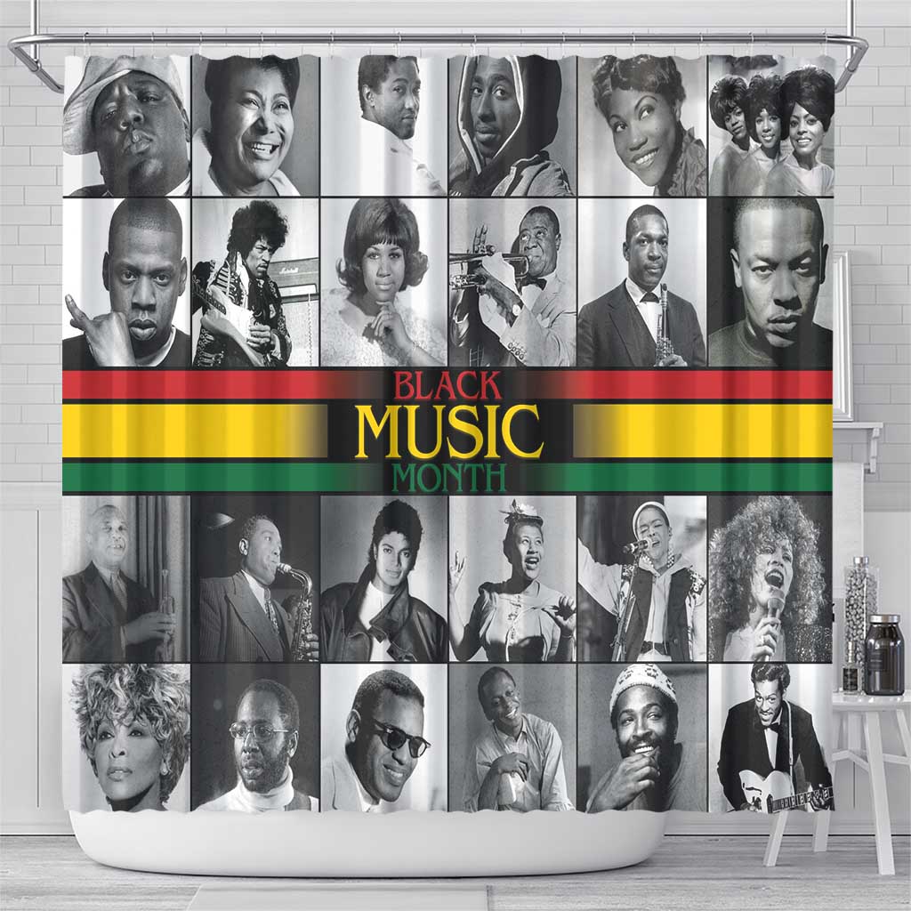 Black Music Month Legends Tribute Shower Curtain