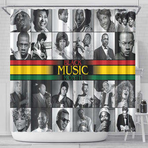 Black Music Month Legends Tribute Shower Curtain