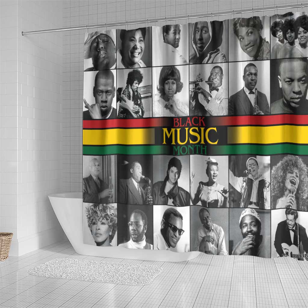 Black Music Month Legends Tribute Shower Curtain