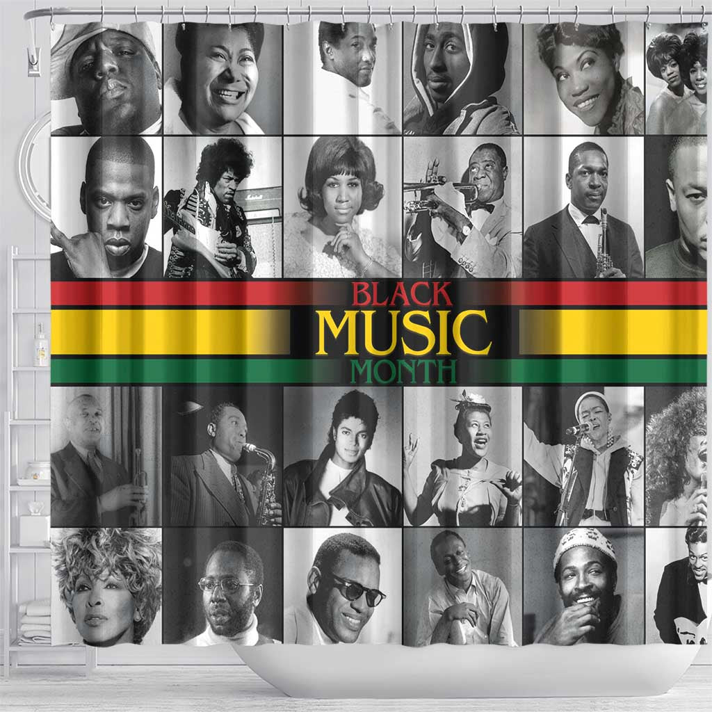 Black Music Month Legends Tribute Shower Curtain