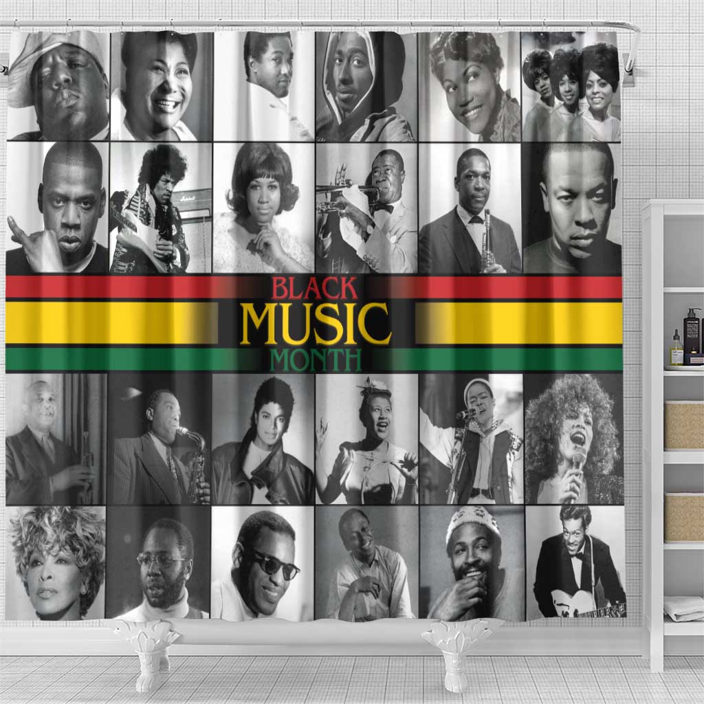 Black Music Month Legends Tribute Shower Curtain