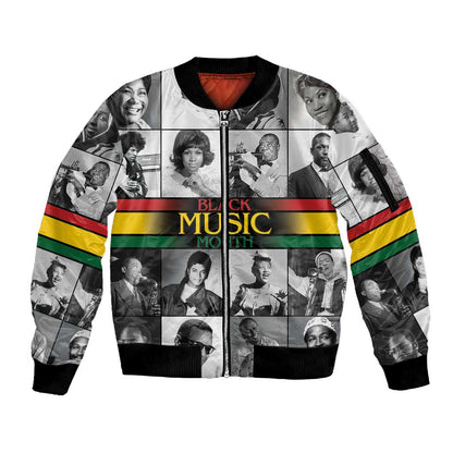 Black Music Month Legends Tribute Sleeve Zip Bomber Jacket