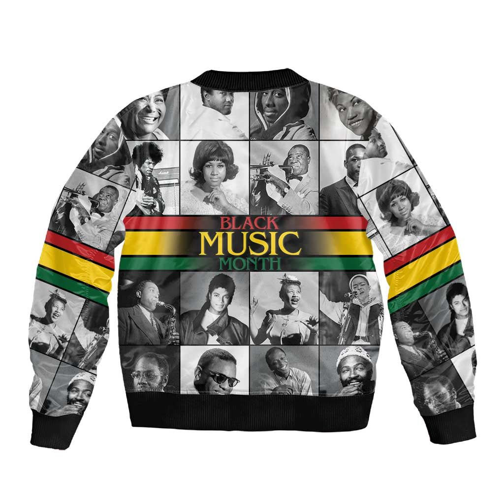 Black Music Month Legends Tribute Sleeve Zip Bomber Jacket