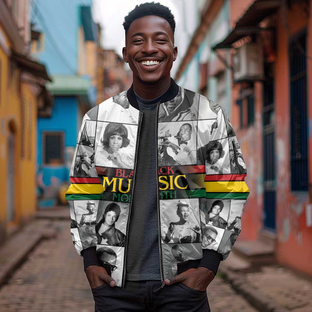 Black Music Month Legends Tribute Sleeve Zip Bomber Jacket