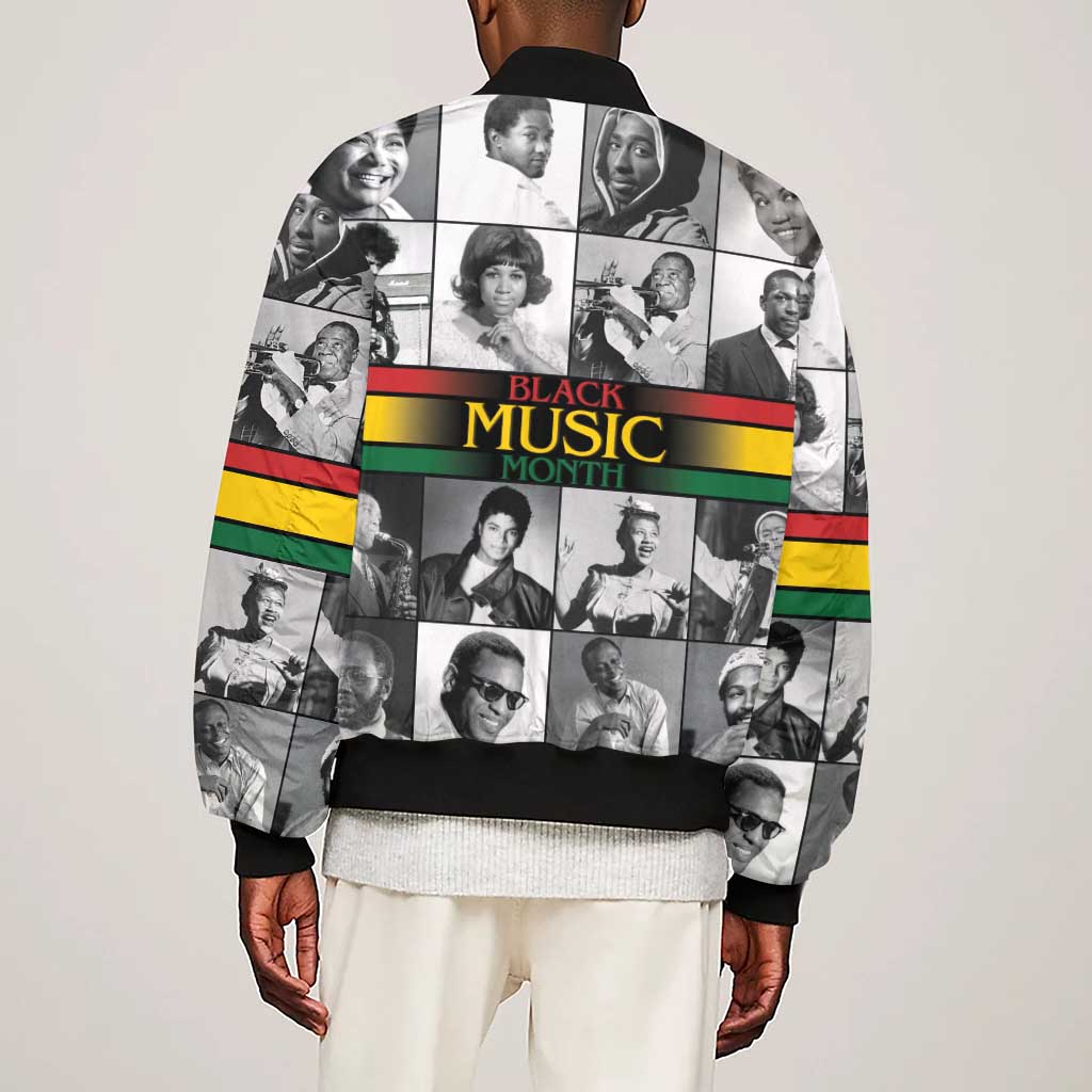 Black Music Month Legends Tribute Sleeve Zip Bomber Jacket