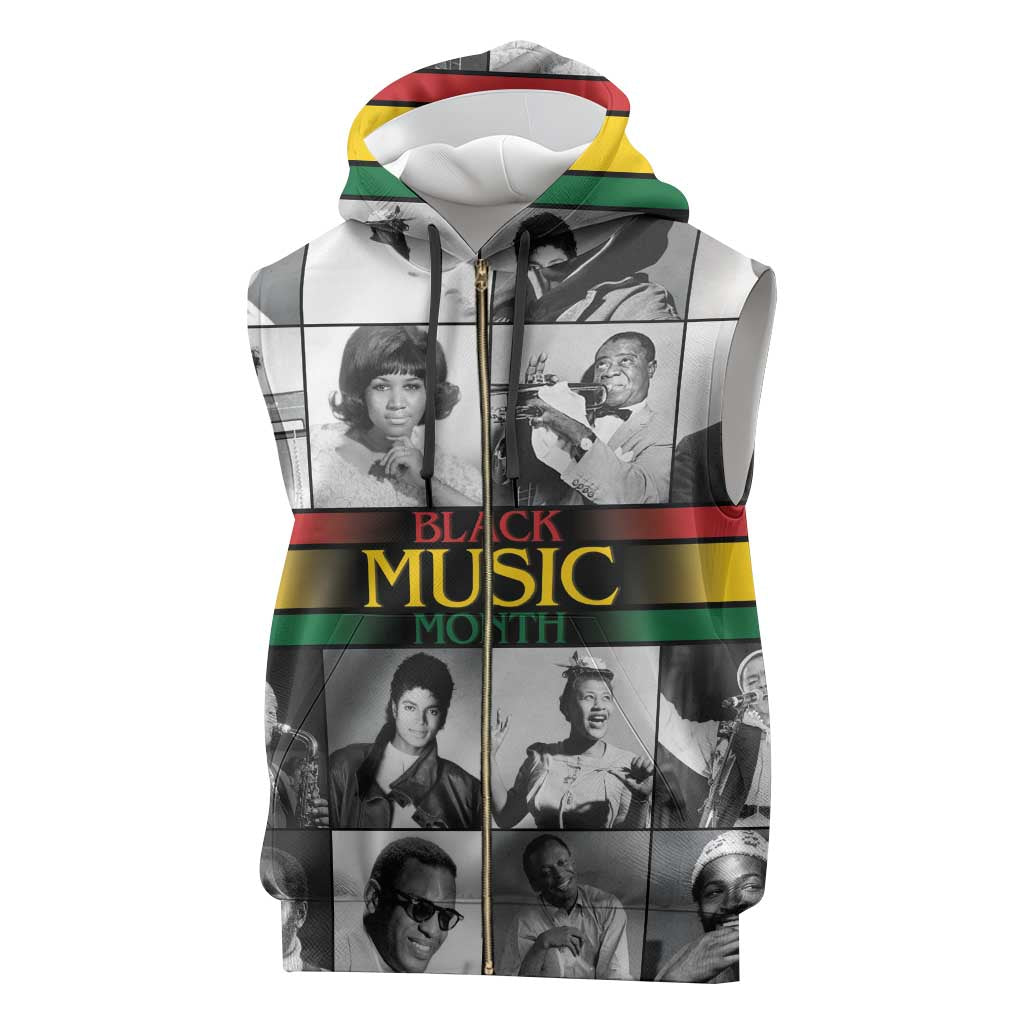 Black Music Month Legends Tribute Sleeveless Zip Hoodie - African Pride