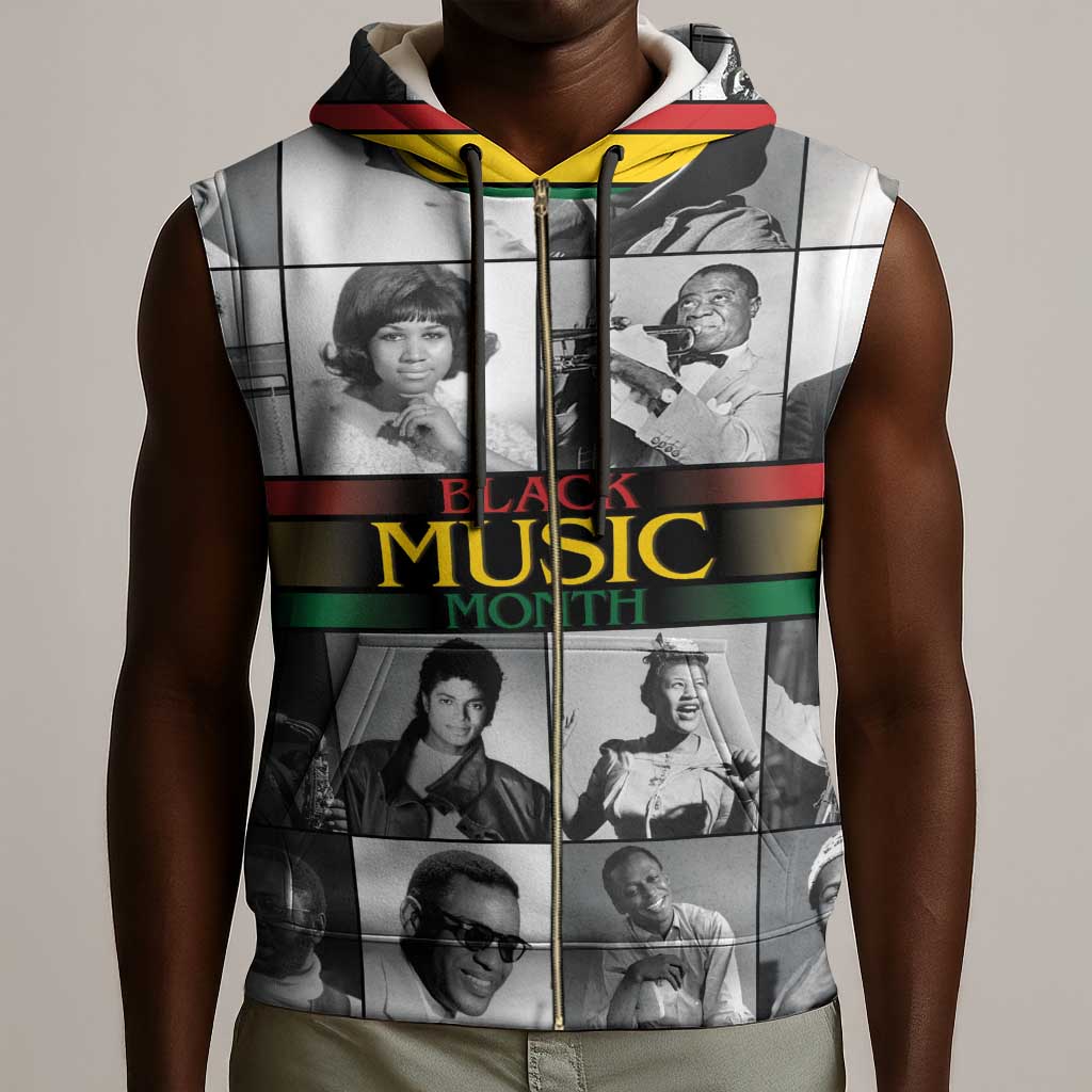 Black Music Month Legends Tribute Sleeveless Zip Hoodie - African Pride