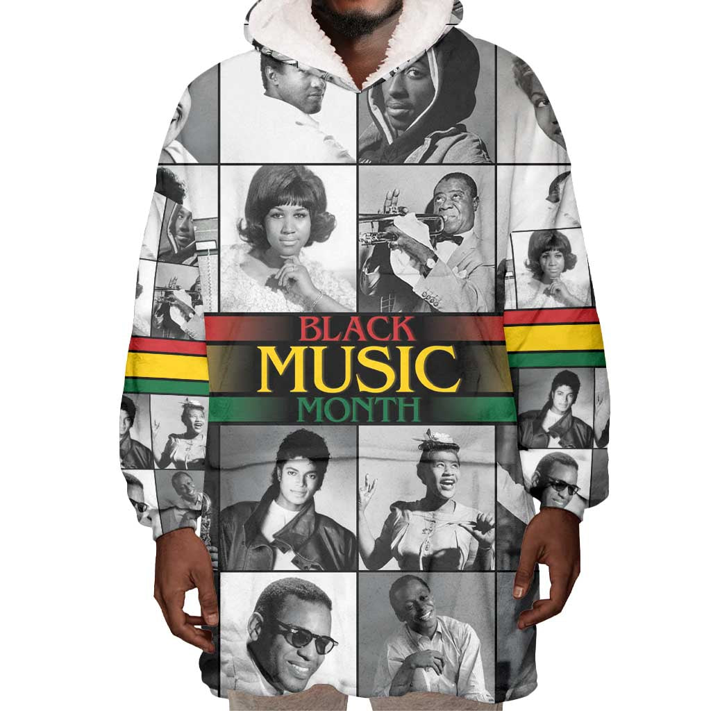 Black Music Month Legends Tribute Wearable Blanket Hoodie