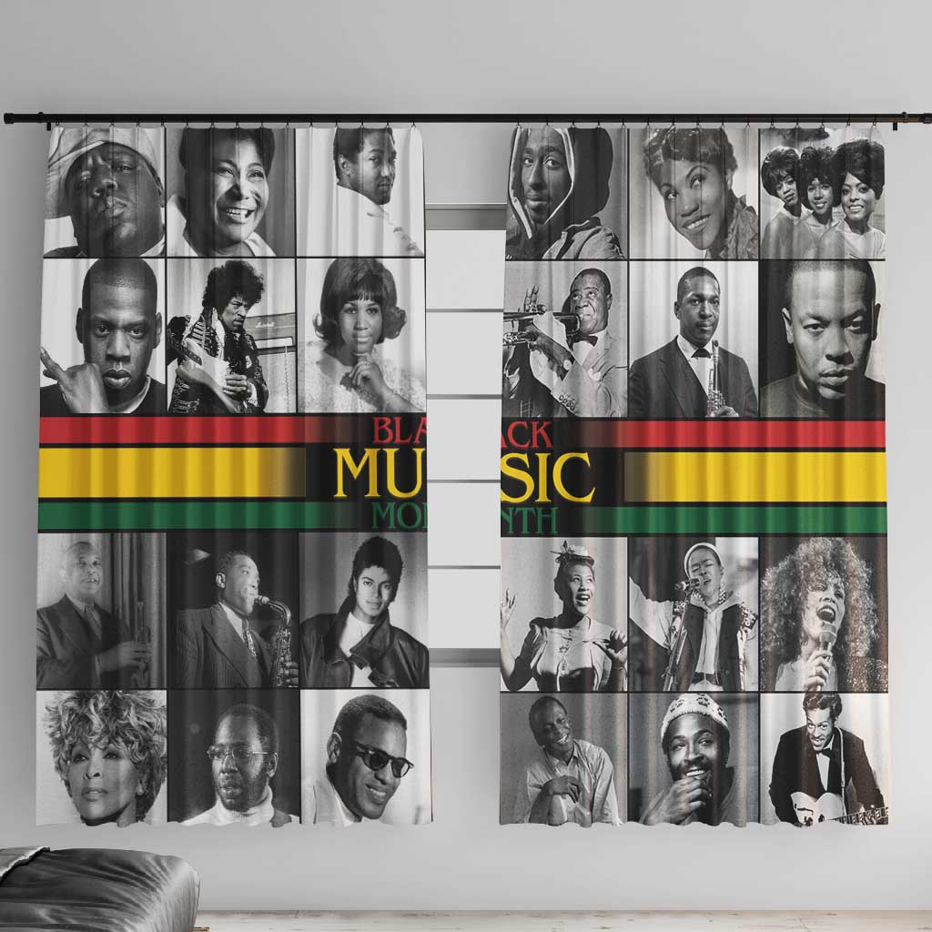 Black Music Month Legends Tribute Window Curtain
