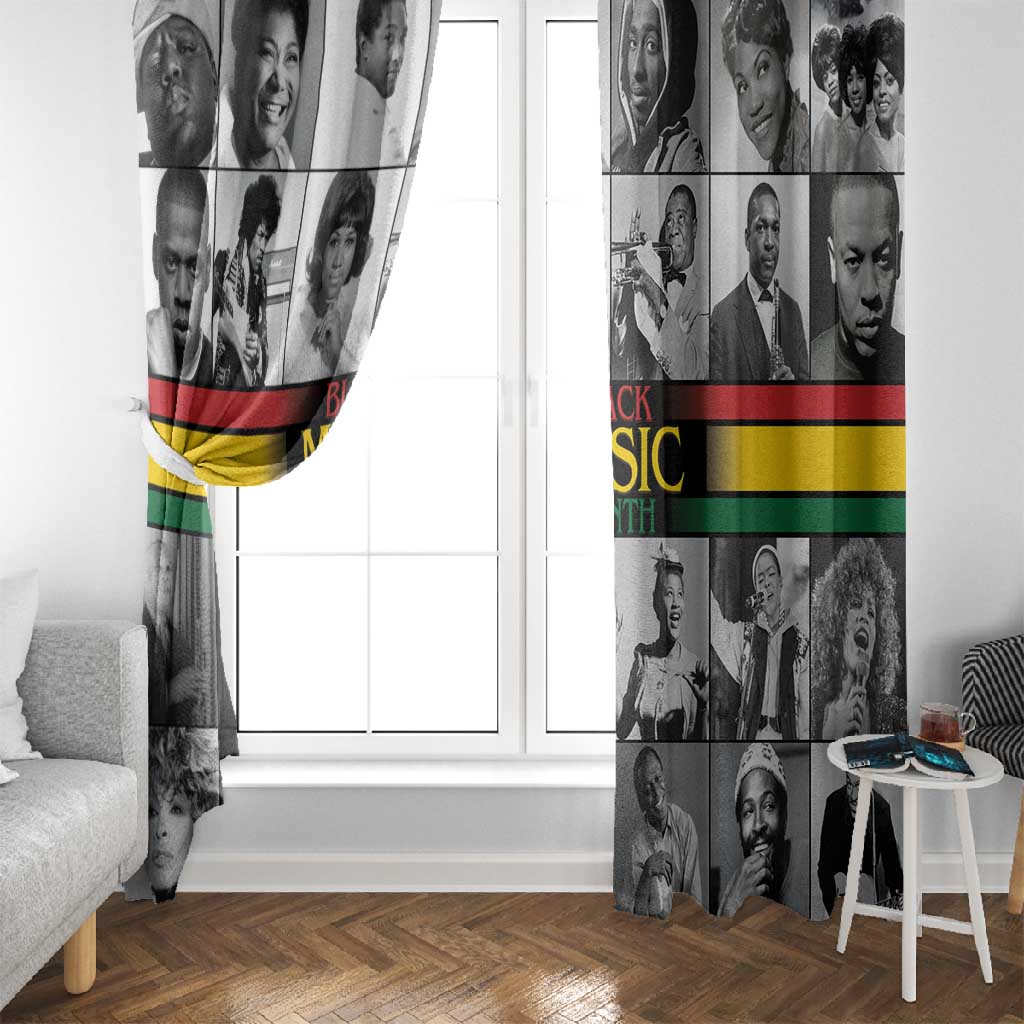 Black Music Month Legends Tribute Window Curtain