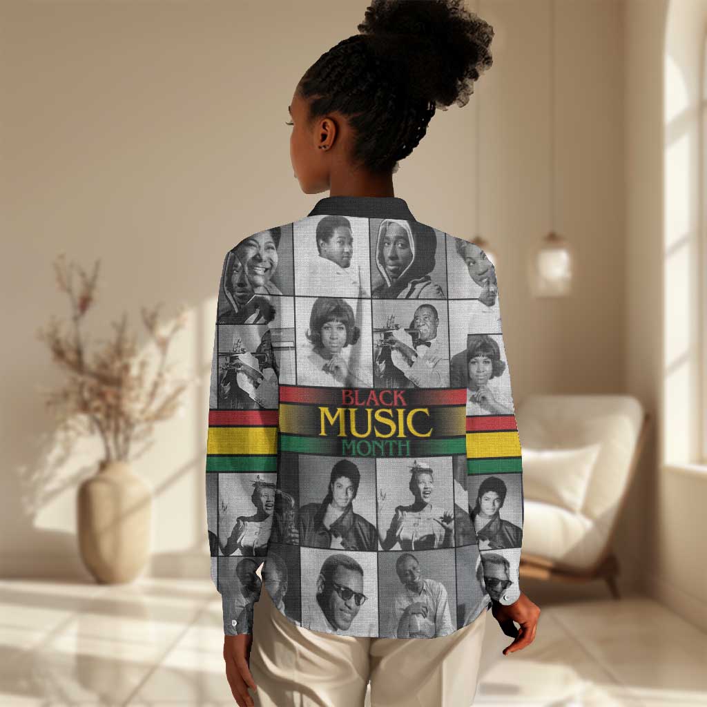 Black Music Month Legends Tribute Women Casual Shirt