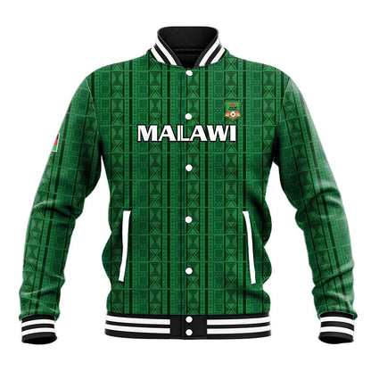 Custom Malawi Football Baseball Jacket Go Champions - Green - African Pride