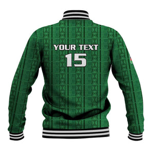 Custom Malawi Football Baseball Jacket Go Champions - Green - African Pride