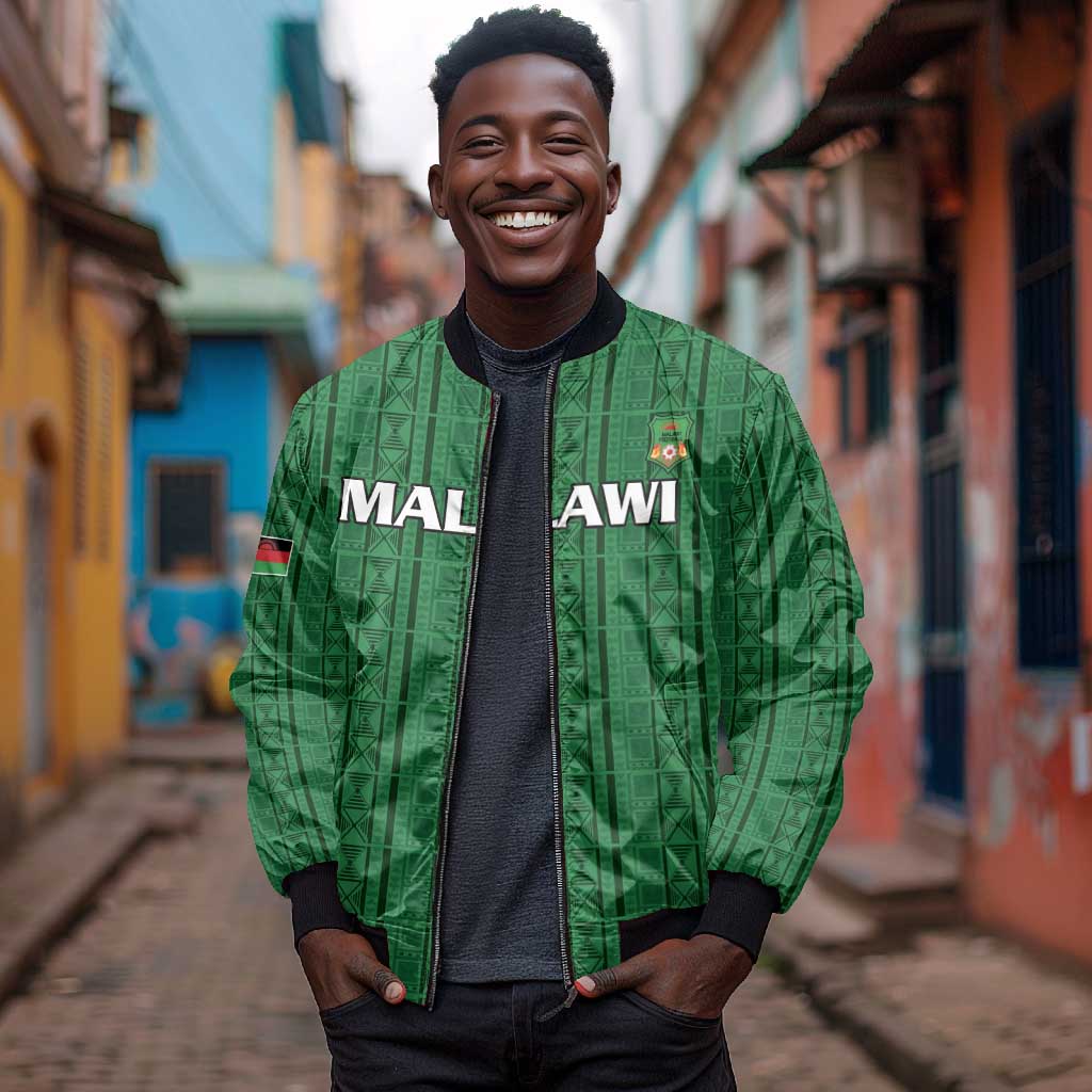Custom Malawi Football Bomber Jacket Go Champions - Green - African Pride