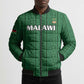 Custom Malawi Football Bomber Puffer Jacket Come On Flames - Green