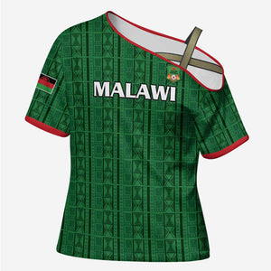 Custom Malawi Football Cross Shoulder Shirt Come On Flames - Green