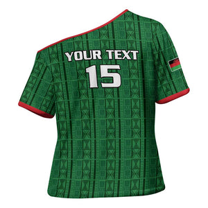 Custom Malawi Football Cross Shoulder Shirt Come On Flames - Green