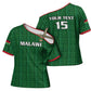Custom Malawi Football Cross Shoulder Shirt Come On Flames - Green