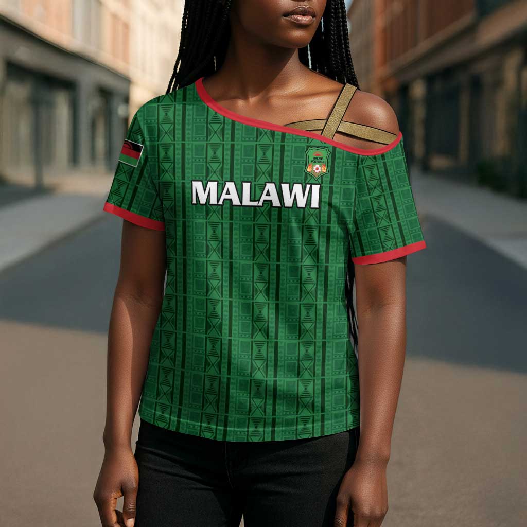 Custom Malawi Football Cross Shoulder Shirt Come On Flames - Green