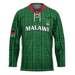 Custom Malawi Football Hockey Jersey Come On Flames - Green