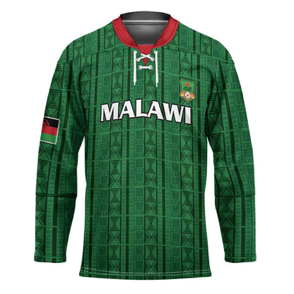 Custom Malawi Football Hockey Jersey Come On Flames - Green