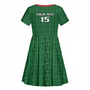 Custom Malawi Football Kid Short Sleeve Dress Go Champions - Green - African Pride