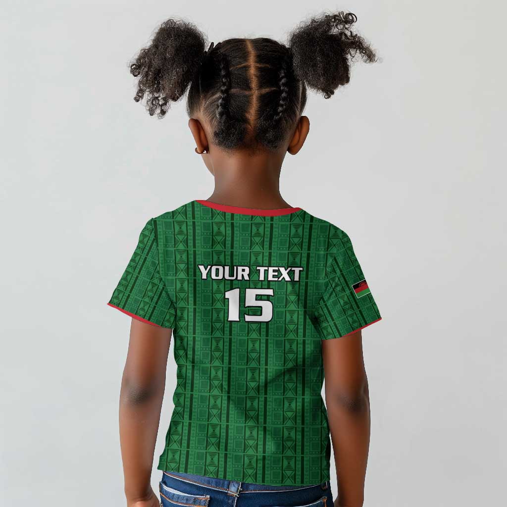 Custom Malawi Football Kid T shirt Go Champions - Green - African Pride