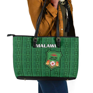 Malawi Football Leather Tote Bag Go Champions - Green - African Pride
