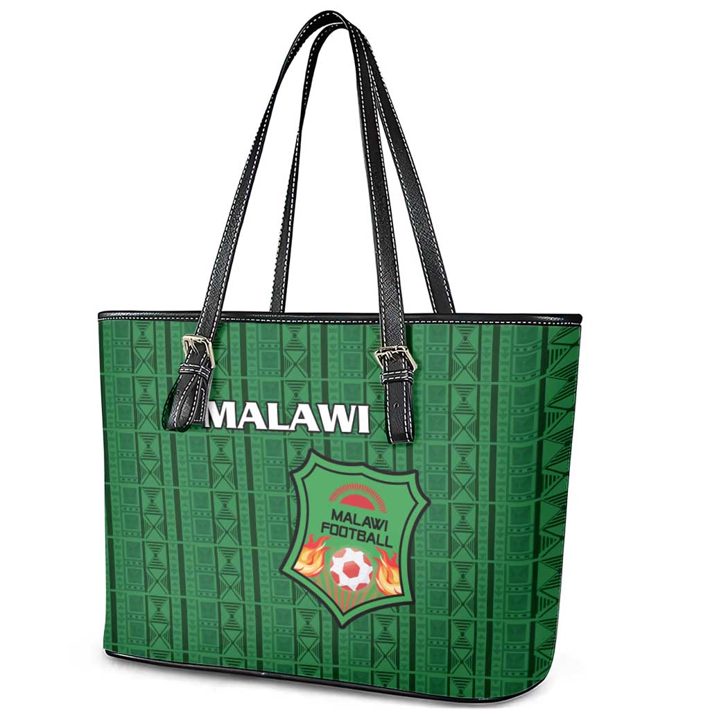 Malawi Football Leather Tote Bag Go Champions - Green - African Pride