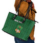 Malawi Football Leather Tote Bag Go Champions - Green - African Pride