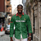 Custom Malawi Football Long Sleeve Button Shirt Go Champions - Green - African Pride