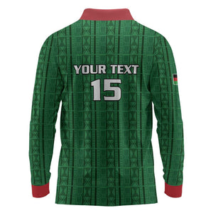 Custom Malawi Football Long Sleeve Polo Shirt Go Champions - Green - African Pride