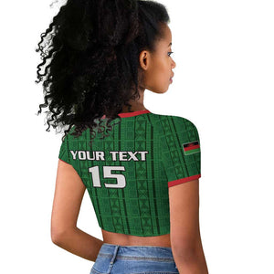 Custom Malawi Football Raglan Cropped T shirt Go Champions - Green - African Pride