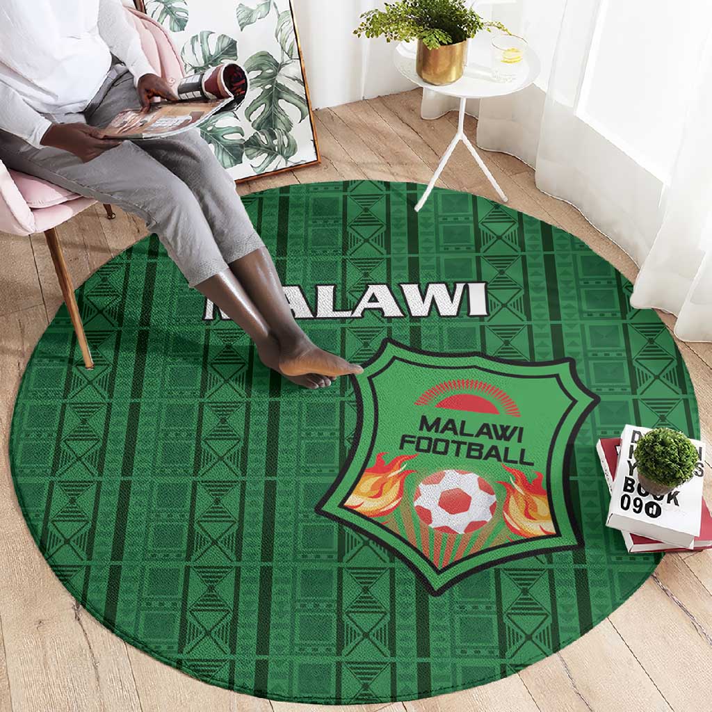 Malawi Football Round Carpet Go Champions - Green - African Pride