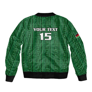 Custom Malawi Football Sleeve Zip Bomber Jacket Go Champions - Green - African Pride